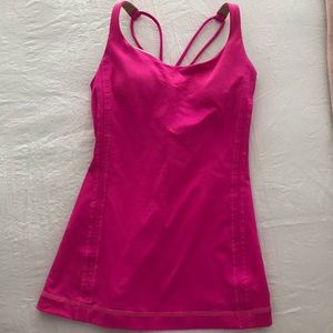 Hot pink Lululemon 2 in 1 tank